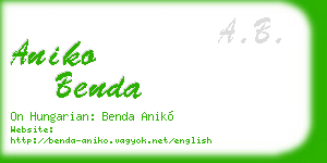 aniko benda business card